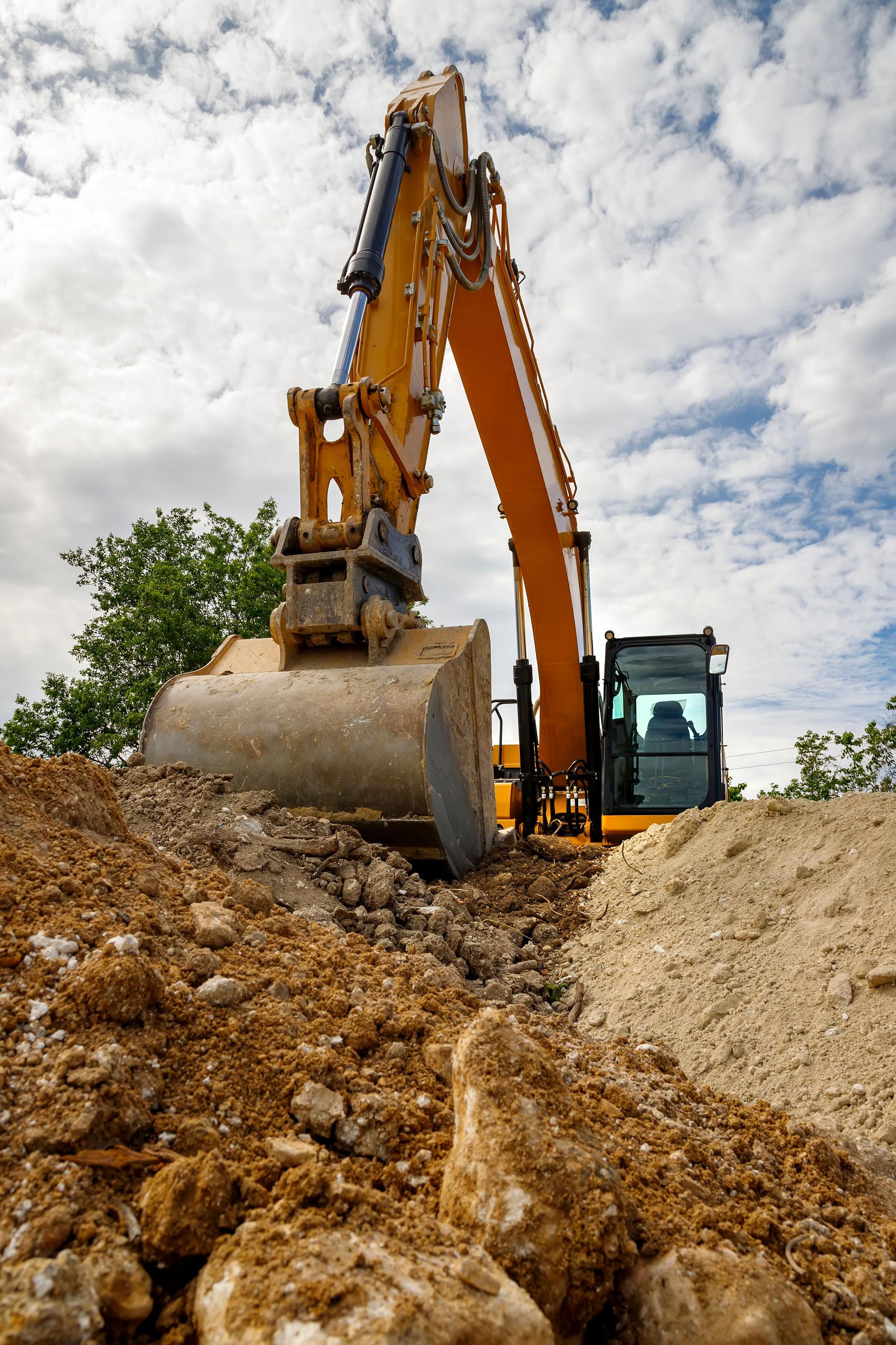 yellow excavator